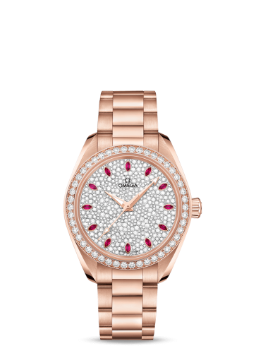 Omega Seamaster Aqua Terra 150M Master Chronometer 34 Sedna Gold / Diamond / Snow Ruby / Bracelet